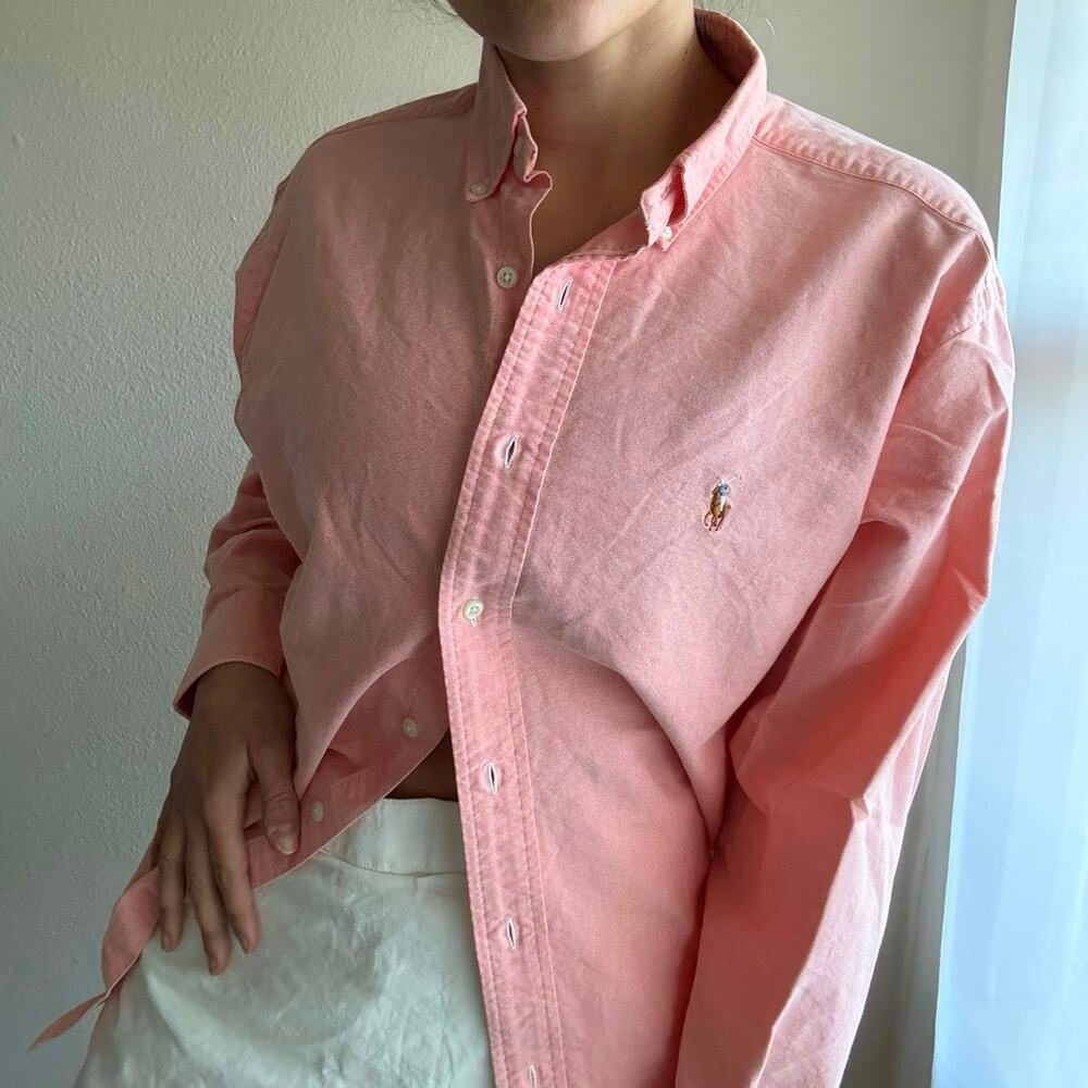 Ralph Lauren Orange Oxford Button Down collegiate coastal preppy vacation resort